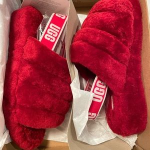 Uggs fluff yeah in rich red colour sz8